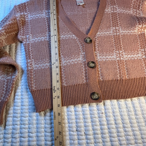 Belle du Jour Pink Plaid Cropped Cardigan – Women's M AcademiaPreppy Cottagecore - Picture 6 of 7